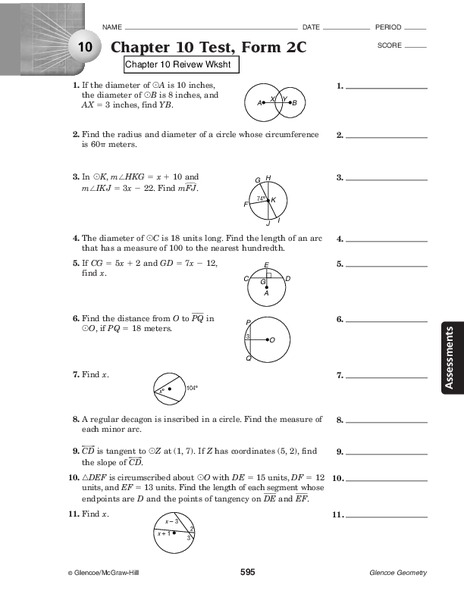 Circles Worksheet