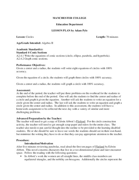 Circles Lesson Plan