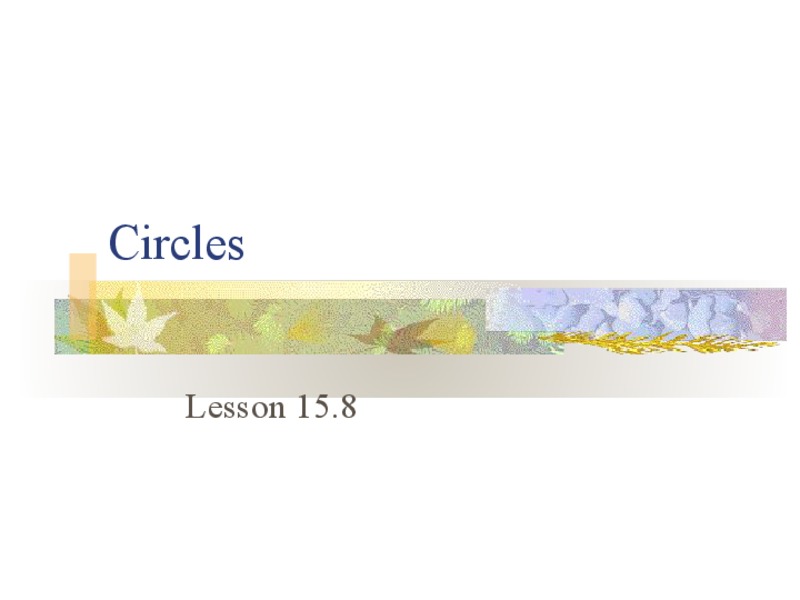 Circles PPT