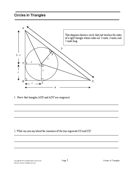 Circles in Triangles Assessment