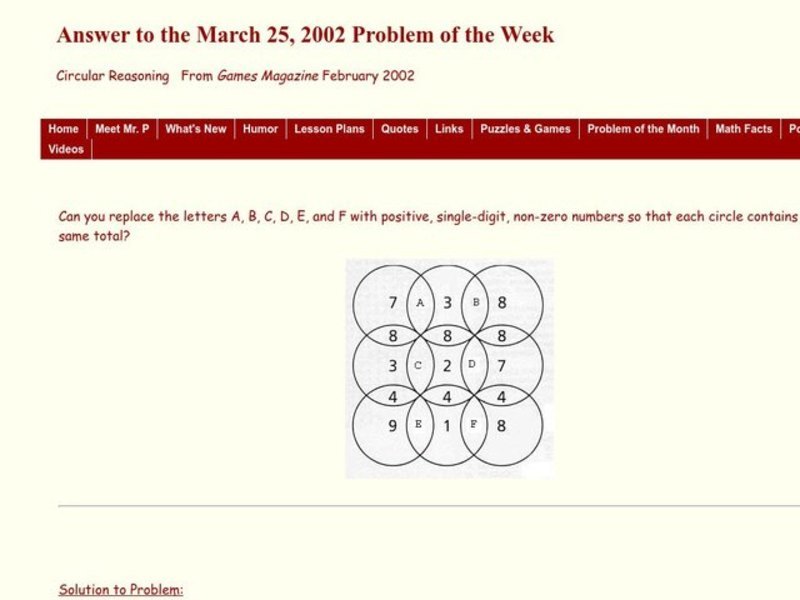Circular Reasoning Worksheet