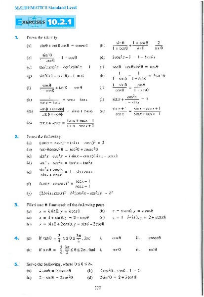 Circular Trigonometric Functions Worksheet