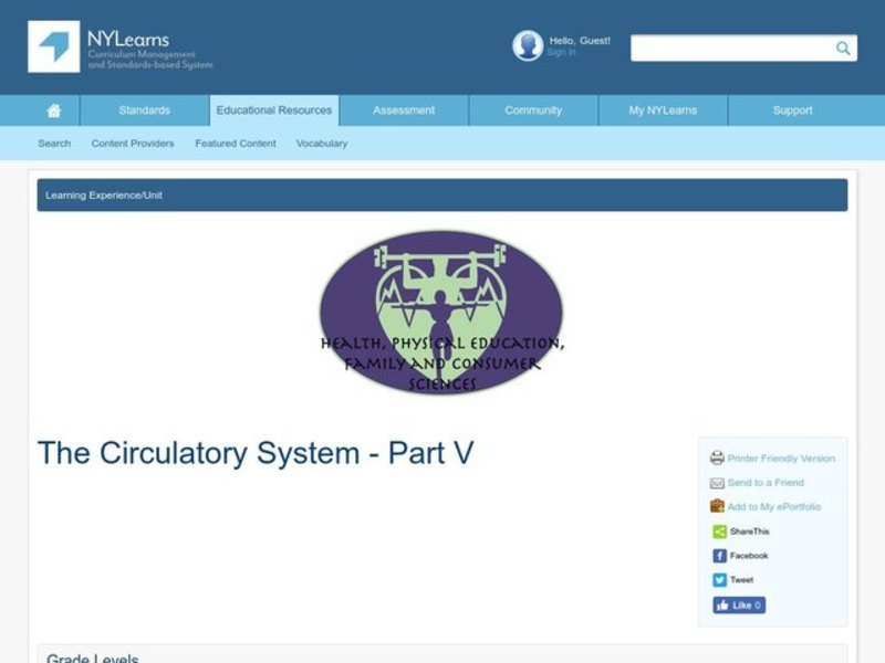 Circulatory System Lesson Plan