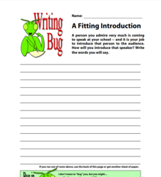 A Fitting Introduction-- Story Starter Writing