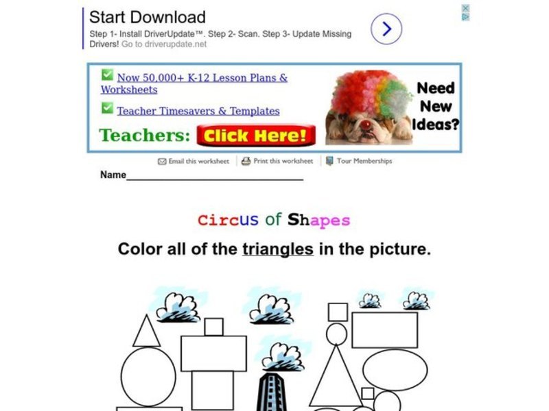 Circus of Shapes Worksheet