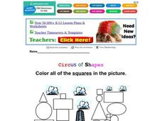 Circus of Shapes: Squares Worksheet