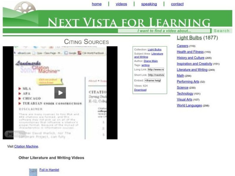 Citing Sources Instructional Video