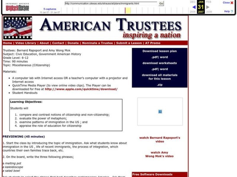 Citizenship Lesson Plan