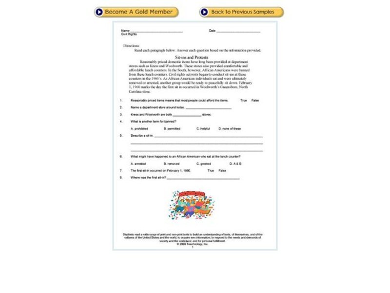 Civil Rights Worksheet