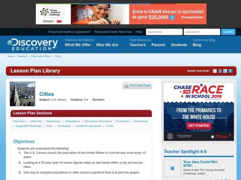 Cities Lesson Plan