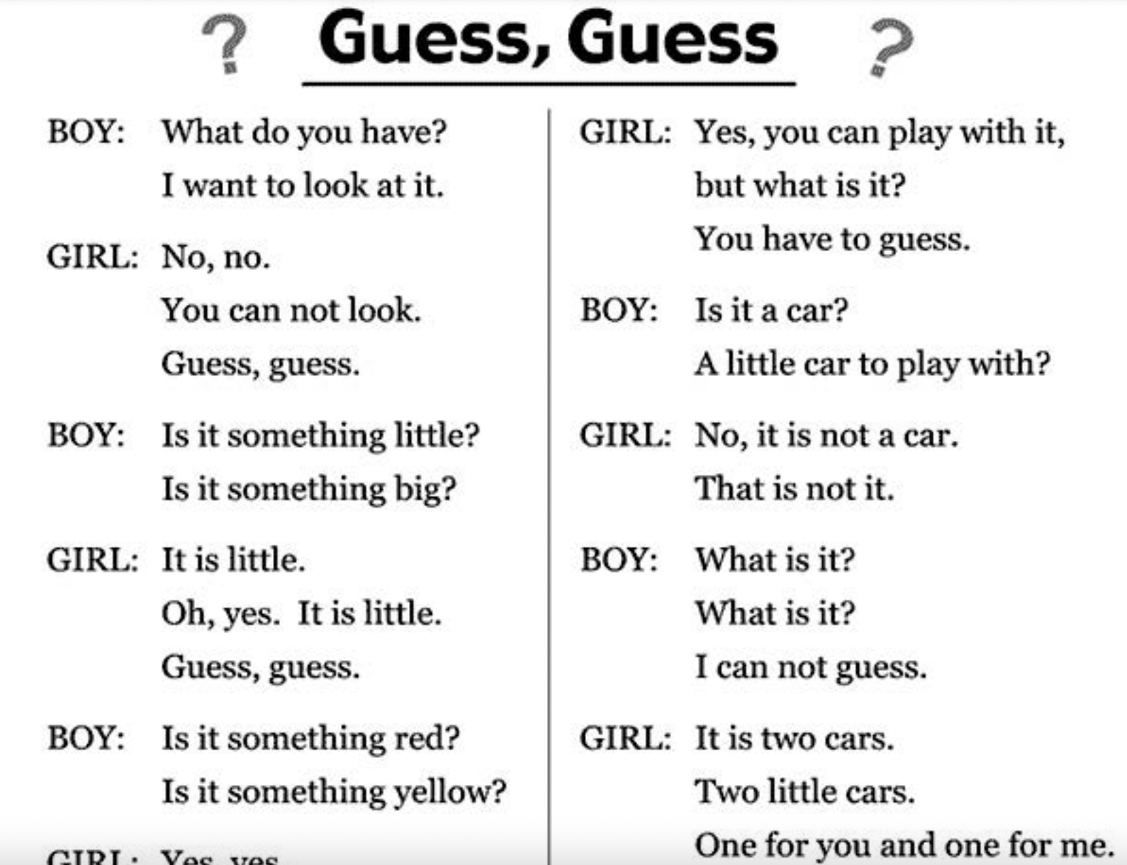 Guess, Guess Writing