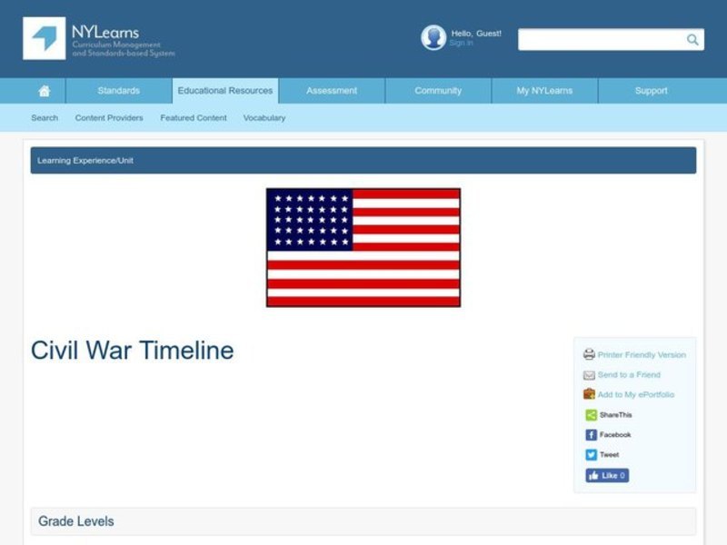 Civil War Timeline Lesson Plan