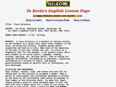 Class Directory Lesson Plan