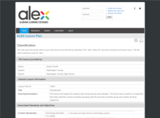 Classification Lesson Plan