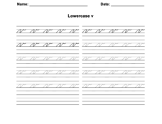 Zaner-Bloser Cursive Lowercase V Worksheet