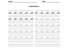 D'Nealian Cursive Lowercase O Worksheet
