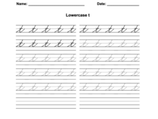 Zaner-Bloser Cursive Lowercase T Worksheet