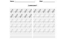 Zaner-Bloser Cursive Lowercase F Worksheet