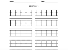 Zaner-Bloser Print Lowercase T Worksheet