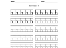 Zaner-Bloser Print Lowercase H Worksheet