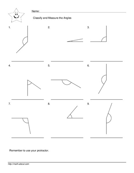 Classify and Measure the angles Worksheet