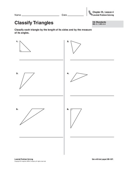 Classify Triangles Worksheet