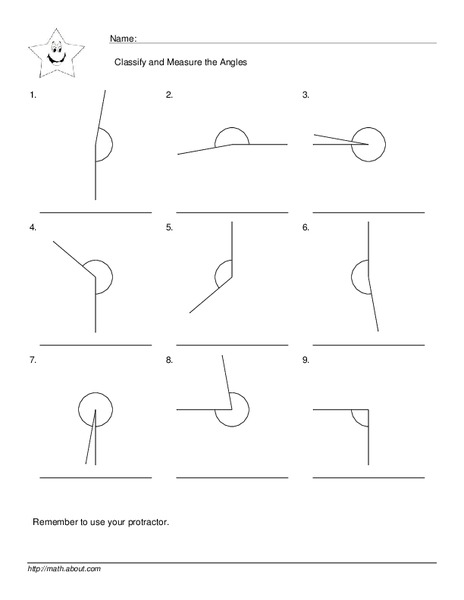 Classifying and Measuring Angles Worksheet