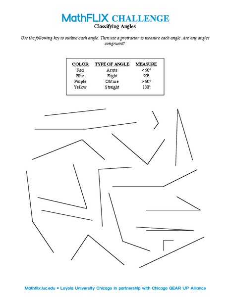 Classifying Angles Worksheet