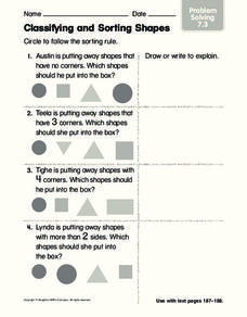 Classifying and Sorting Shapes Worksheet
