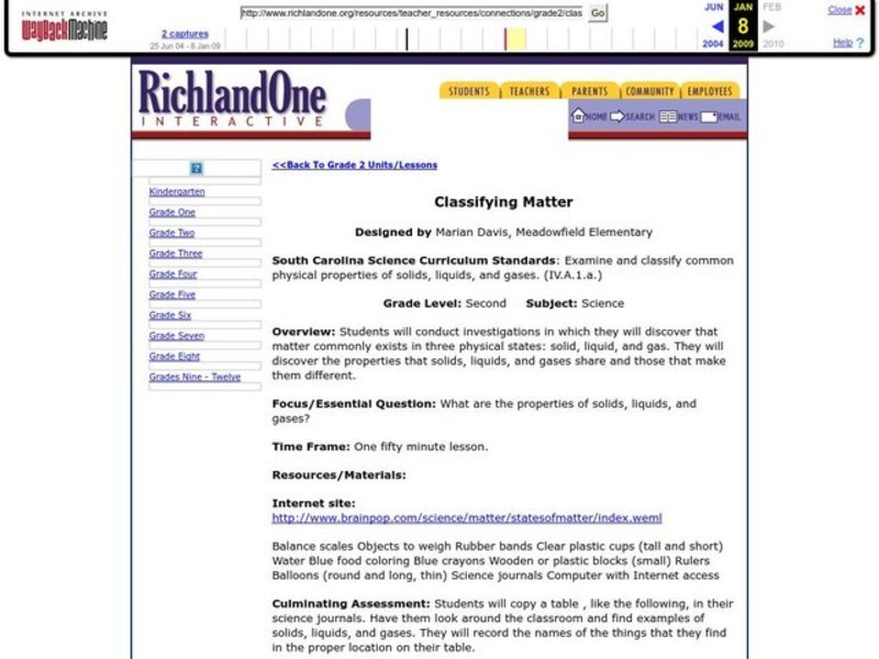 Classifying Matter Lesson Plan