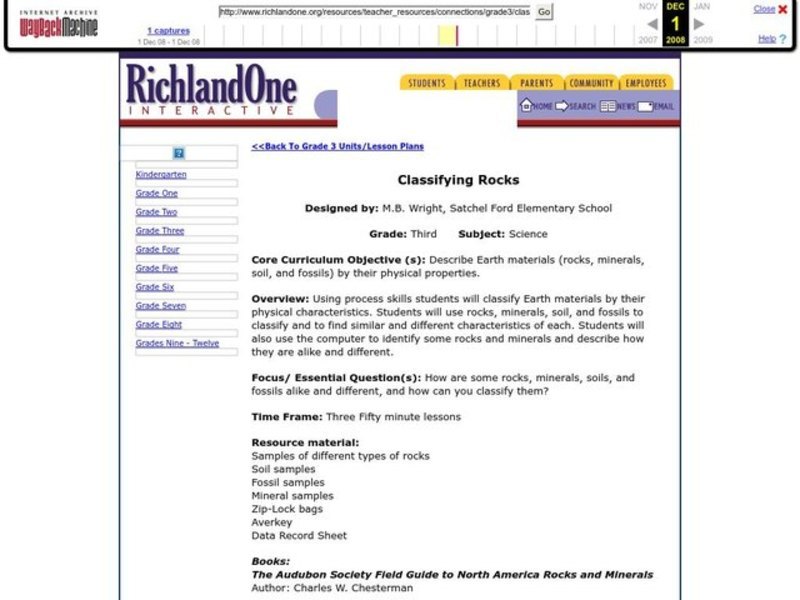 Classifying Rocks Lesson Plan