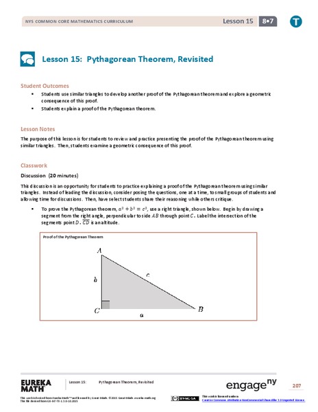 Pythagorean Theorem, Revisited Lesson Plan