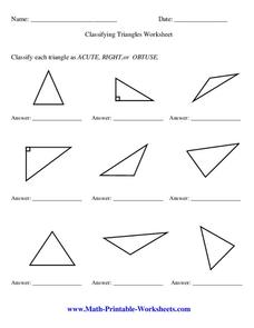 Classifying Triangles Worksheet
