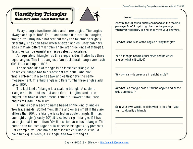 Classifying Triangles Worksheet
