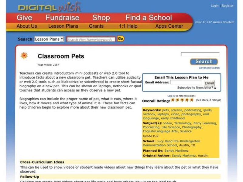 Classroom Pets Lesson Plan