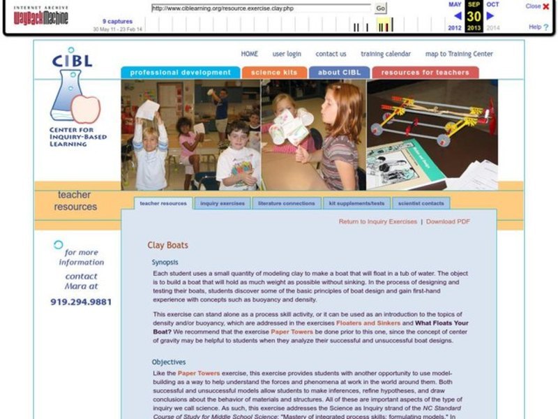 Clay Boats Lesson Plan