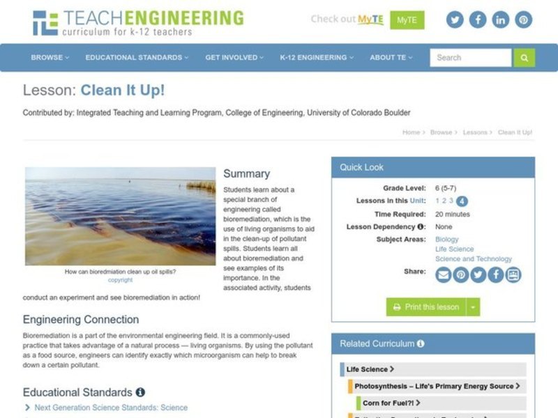 Clean it Up! Lesson Plan