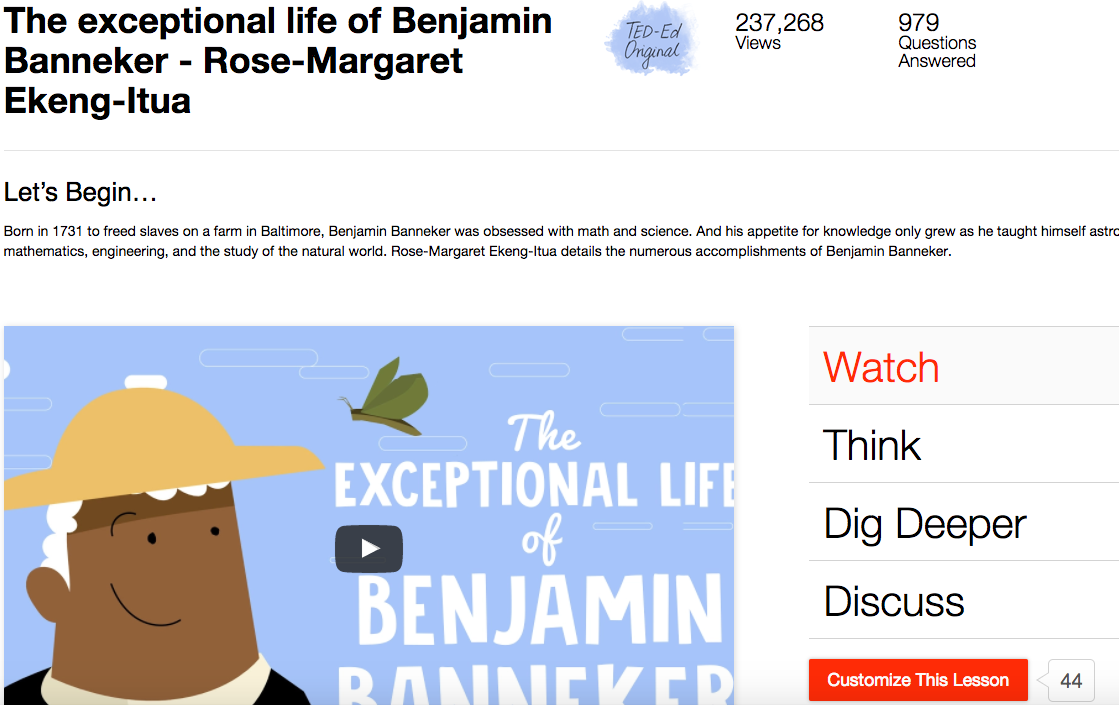 The Exceptional Life of Benjamin Banneker Instructional Video