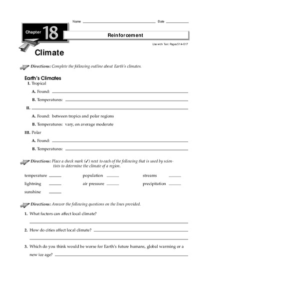 Climate Worksheet