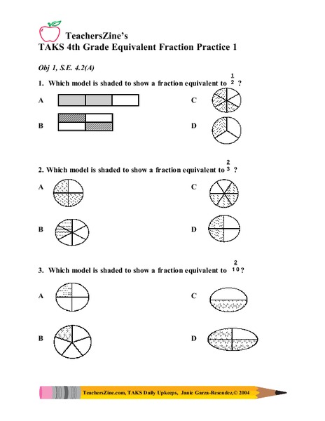 4th Grade Equivalent Fraction Practice 1 Lesson Plan
