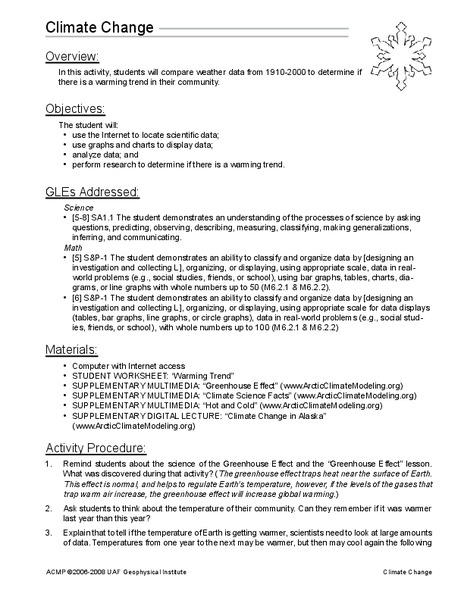 Climate Change Lesson Plan