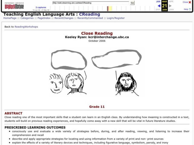 Close Reading Lesson Plan
