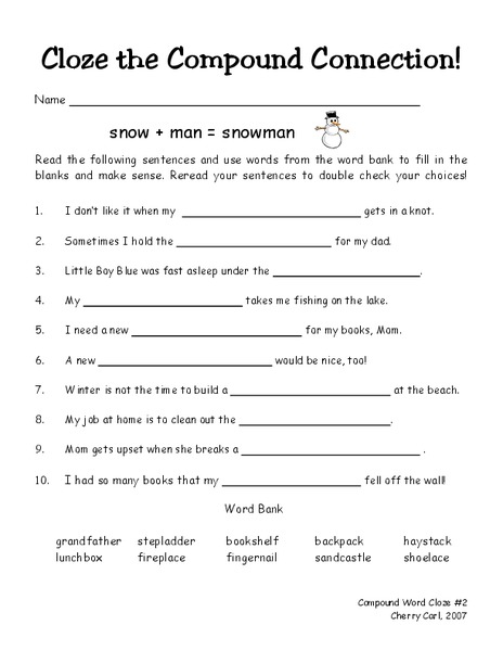 Close the Compound Connection! Worksheet