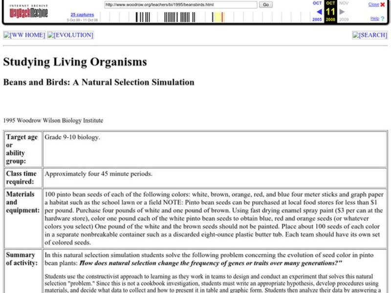 Beans and Birds: A Natural Selection Simulation Lesson Plan