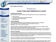 Cloud Types and Formation of Clouds Lesson Plan
