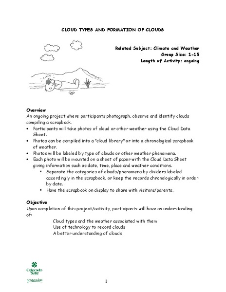 Cloud Types and Formation of Clouds Lesson Plan