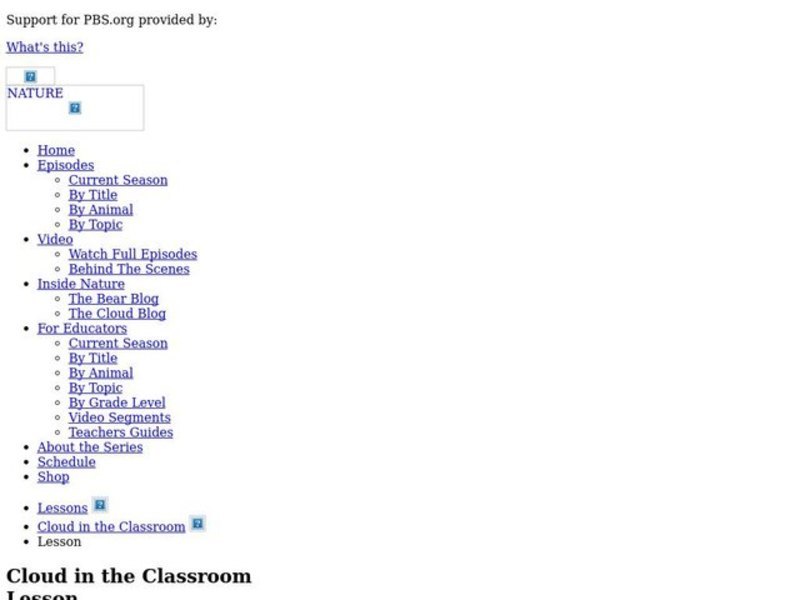 Cloud in the Classroom Lesson Plan