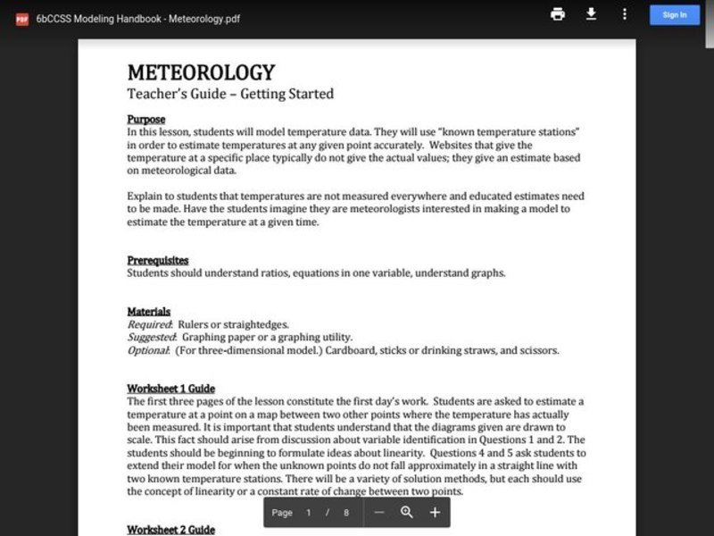 Meteorology Lesson Plan