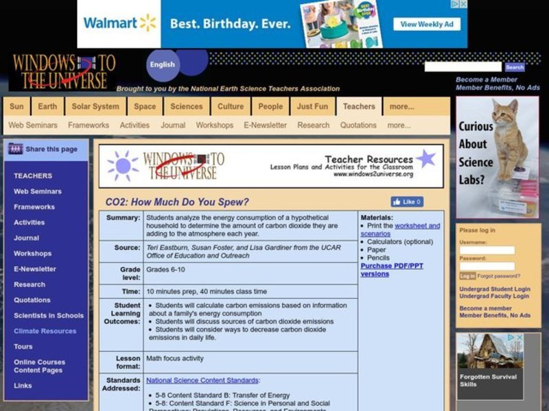 CO2: How Much Do You Spew? Lesson Plan