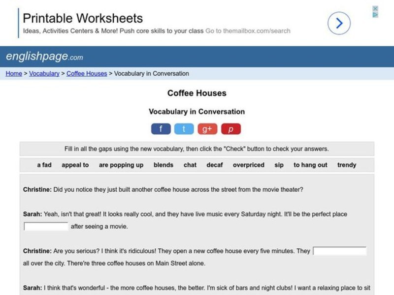 Coffee Houses Interactive